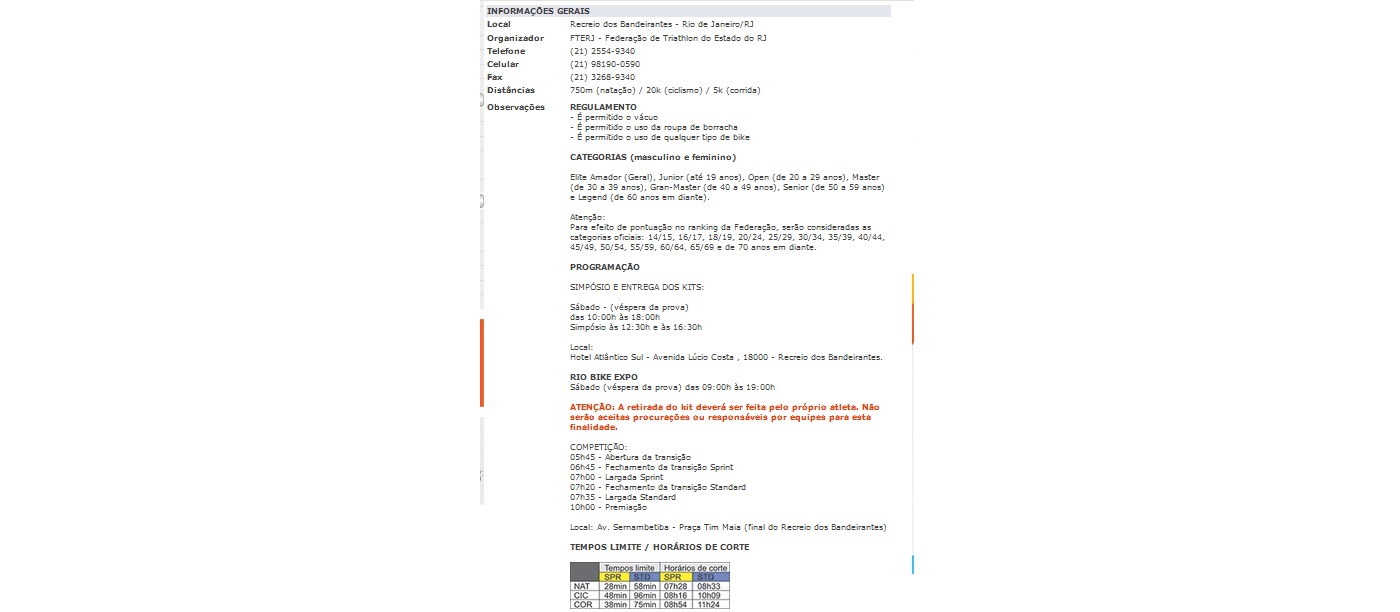 Provas de Alto Rendimento nas Modalidades de Aquathlon, Duathlon, Triathlon e Ciclismo - FTERJ - UFF / Ministério da cidadania - Recreio/Rio de Janeiro